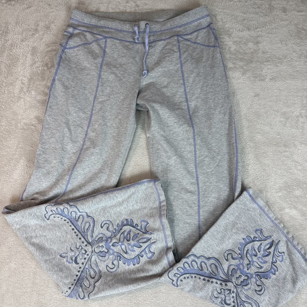 Athleta Gray flare leg yoga sphinx pant sweatpants rare womens M Hippie Boho